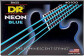 DR String NBB-40 Neon Blue Jeu de cordes pour guitare basse