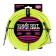 Ernie Ball Cble dinstrument tress, connecteur droit et coud, 5,5 m, jaune fluo