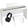 B2-WH piano numérique blanc + stand + banquette piano + casque