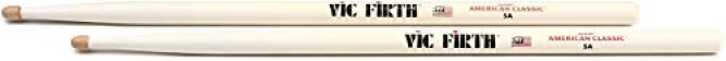 Vic Firth American Classic 5AW Baguettes, Caryer Amricain, Bout en Bois, Blanc
