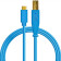 DJ Techtools Chroma Cable USB-C blue, Cble USB 2.0 de haute qualit (contacts USB dors, noyau en ferrite, longueur 1,5m, cble adaptateur, attache velcro intgre), Bleu
