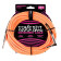 Ernie Ball Cble dinstrument tress, connecteur droit et coud, 5,5 m, orange fluo