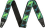 Neon monogrammed guitar strap - green/blue