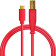 DJ Techtools Chroma Cable USB-C red, Cble USB 2.0 de haute qualit (contacts USB dors, noyau en ferrite, longueur 1,5m, cble adaptateur, attache velcro intgre), Rouge