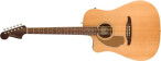 Fender Redondo Player Guitare acoustique pour gaucher, touche en noyer, plaque de protection dore, naturel