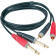 AT-CJ0600 câble double 2x RCA - 2x jack 6,35 mm asymétrique 6 m
