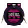 Ernie Ball Cble tress pour instrument, connecteur droit, 5,5 m, violet/noir