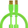 Dj Techtools Chroma Cable straight green, Cble USB 2.0 de haute qualit (contacts USB dors, noyau en ferrite, longueur 1,5m, cble adaptateur, attache velcro intgre), Vert