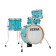 TAMA Club-Jam Flyer Ultra Compact Drum Kit 4 pcs. - Matriel Aqua Blue/Chrome