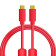 Dj Techtools Chroma Cable USB-C to C red, Cble USB 2.0 de haute qualit (contacts USB dors, noyau en ferrite, longueur 1,0m, cble adaptateur, attache velcro intgre), Rouge