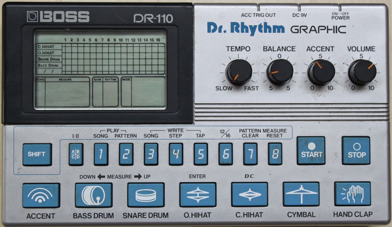 God følelse kold Rund girolas's review - Boss DR-110 Dr. Rhythm Graphic - Audiofanzine