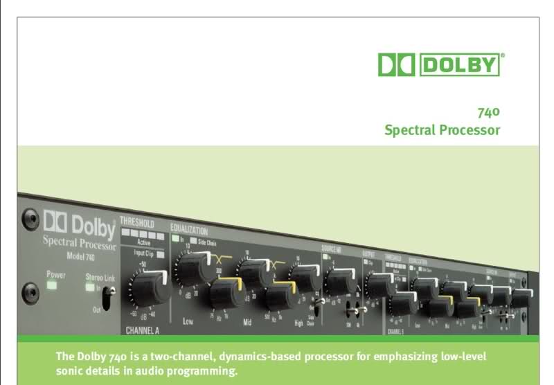 Pictures and images Dolby Spectral Processor model 740 - Audiofanzine