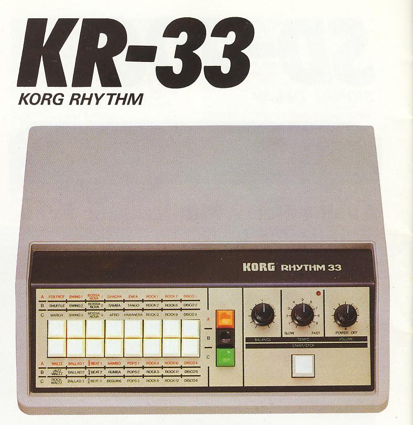 KR-33 / Rhythm 33 - Korg KR-33 / Rhythm 33 - Audiofanzine