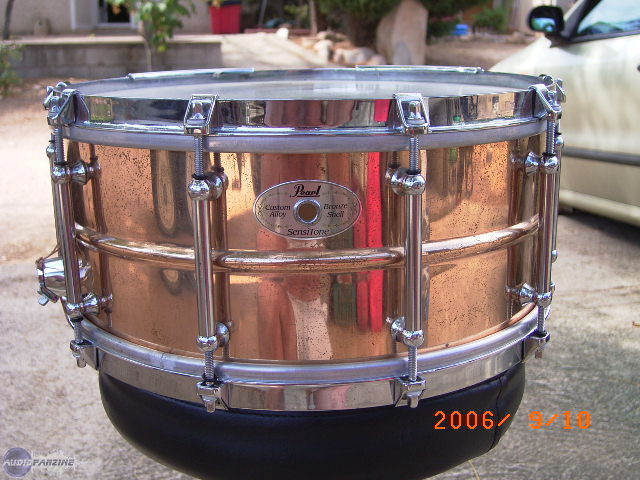 Pearl Sensitone custom alloy brass snare drum 14x6.5 inch