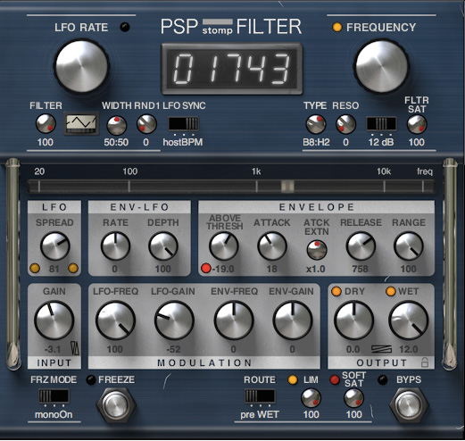 PSP stompFilter | PSP Audioware | pluginsmasters