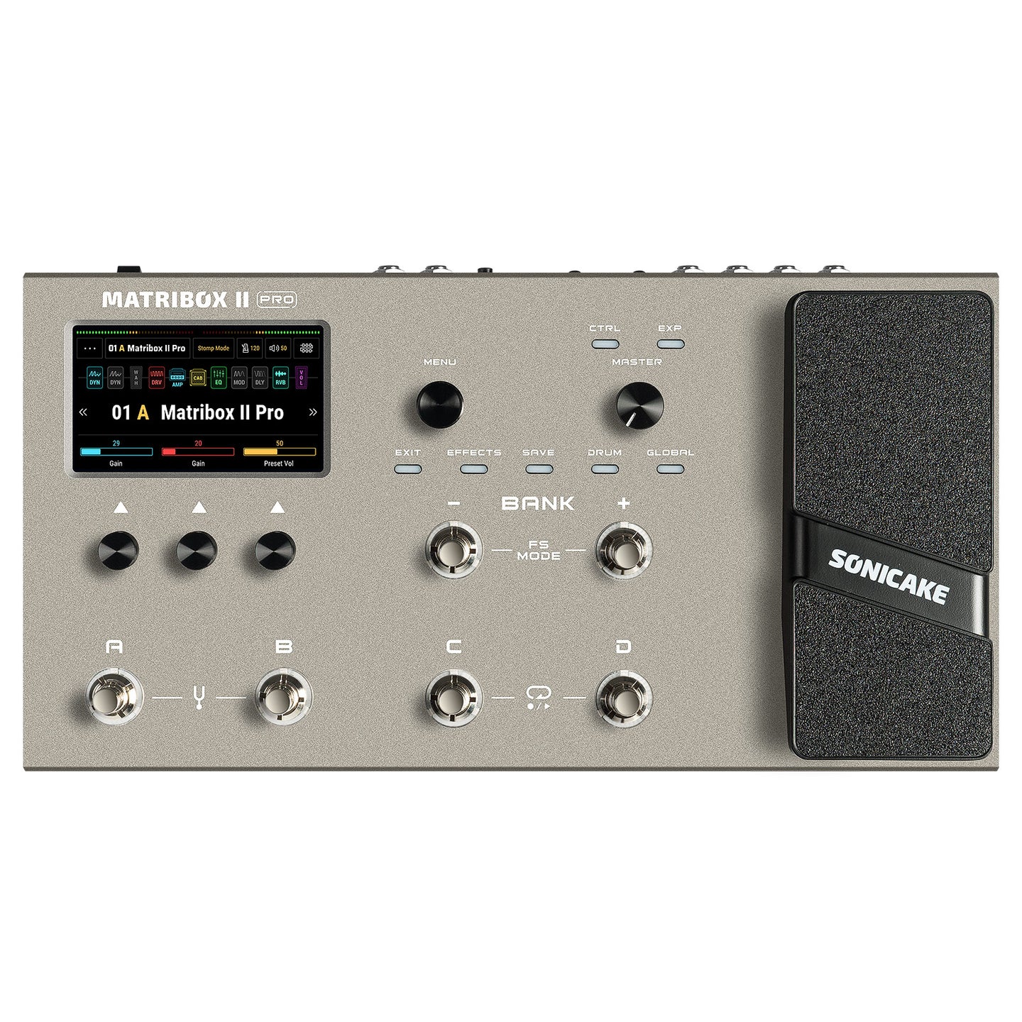 Pédale Multi-Effets SONICAKE Pocket Master - 9 Modules/100 Préréglages/20 Amplis - Bluetooth Et USB Pour Guitare