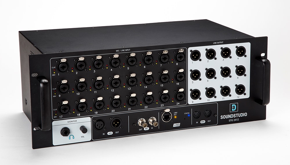 Audio Rack Interface Studio Interface audio stagebox en rack SoundStudio STG-2412 pour système ...