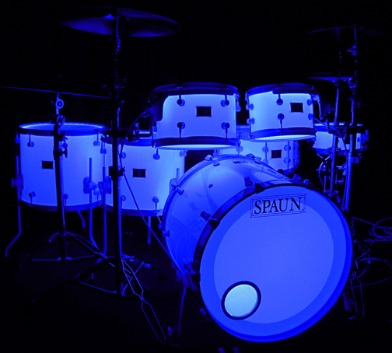 LED Lighted Acrylic Drum Kit SpaunLED Lighted Acrylic Drum Kit Spaun  