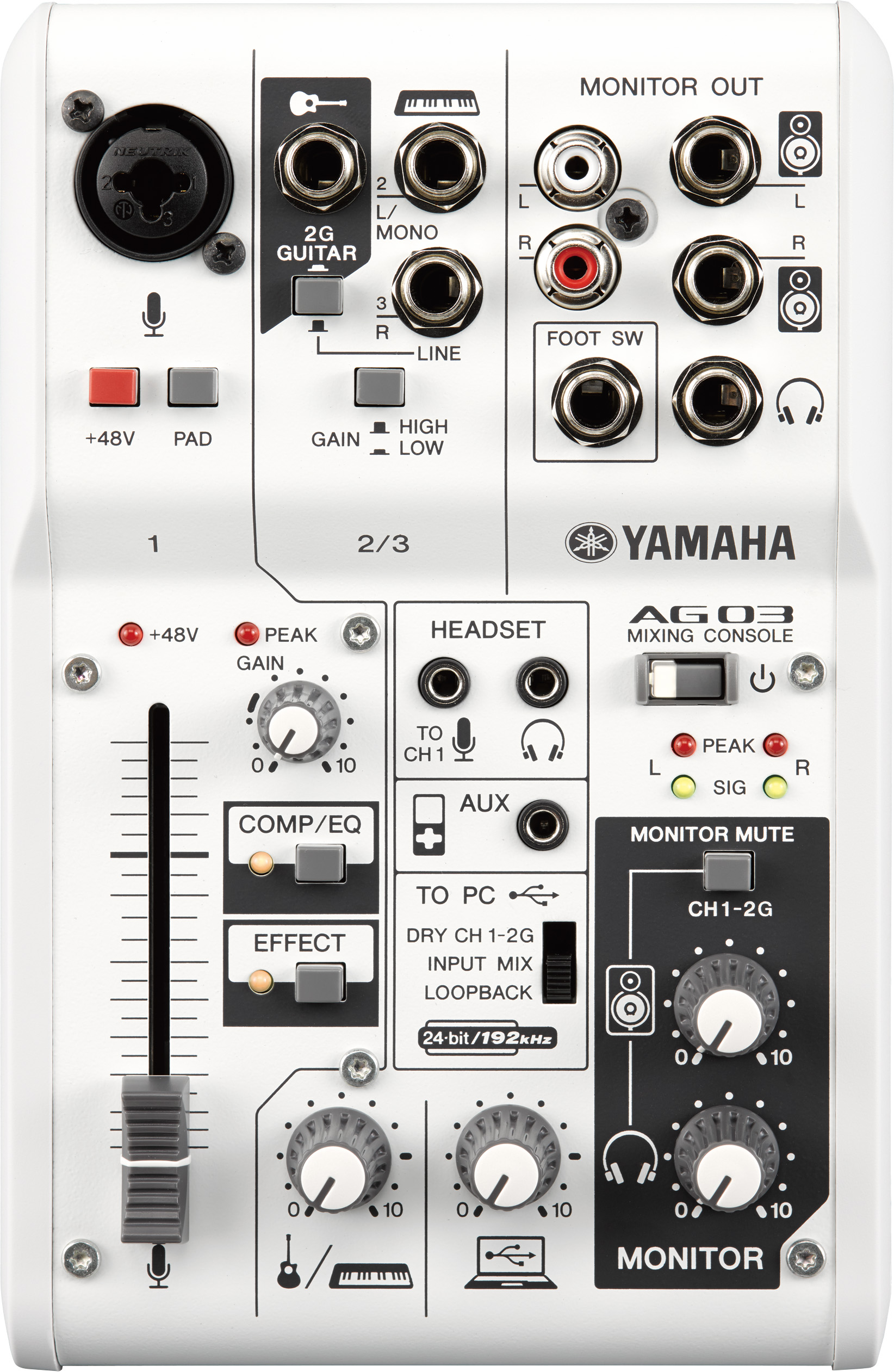 Yamaha AG03 and AG06 hybrid mixers and USB audio interfaces - Audiofanzine