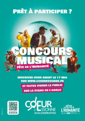 Concours musical - Fête de l'Humanité, jouez sur le stand de Cœur d'Essonne Agglomération gratuit & sans rétribution financière