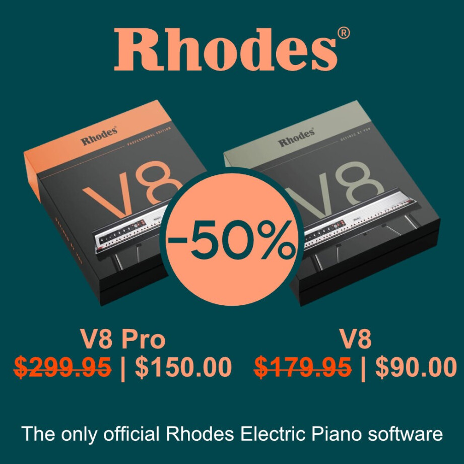 -50% sur les claviers Rhodes officiels