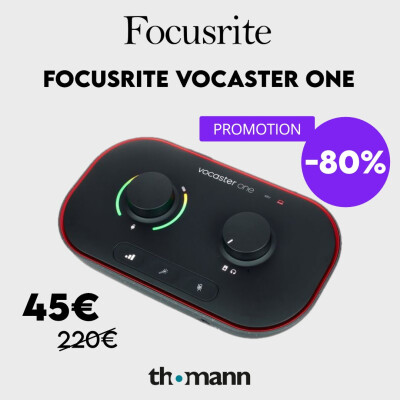 80% de réduction sur la Focusrite Vocaster One 
