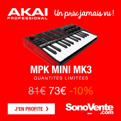Le clavier maître Akai MPK MINI MK3 à petit prix chez Sonovente