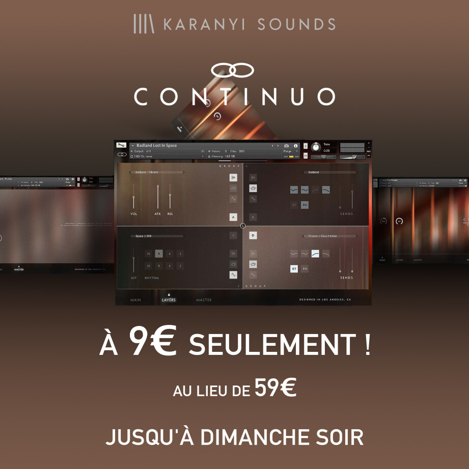 CONTINUO de chez Karanyi Sounds à prix très réduit ce week-end !
