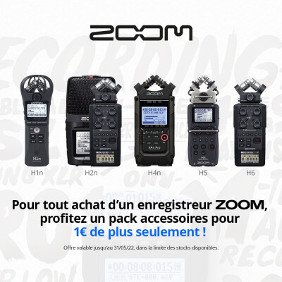 Un pack d'accessoires à 1€ pour tout achat d'un enregistreur Zoom