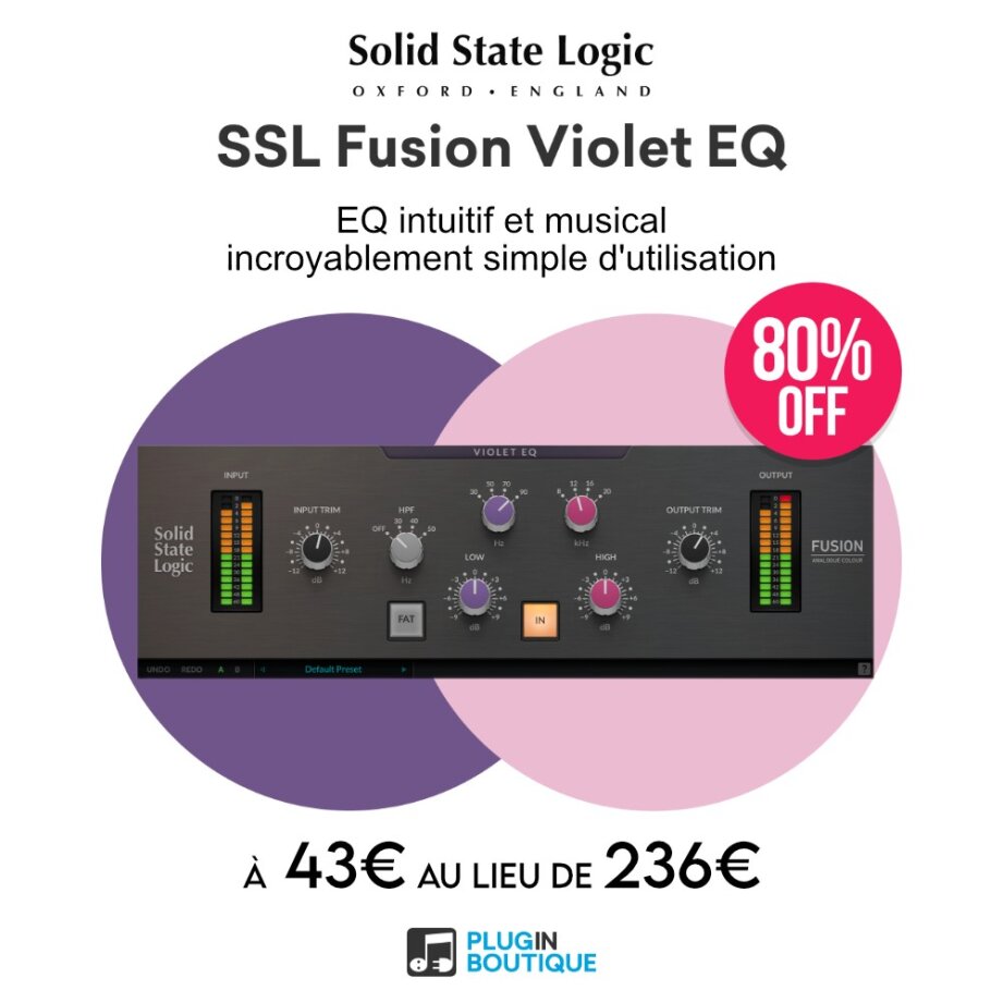 Le plug-in SSL Fusion Violet EQ en promotion - Audiofanzine