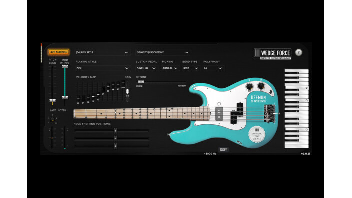Wedge Force annonce la basse virtuelle Keemun