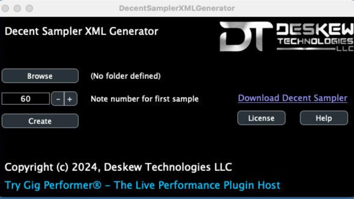 Deskew Technologies annonce la sortie de Decent Sampler XML Generator