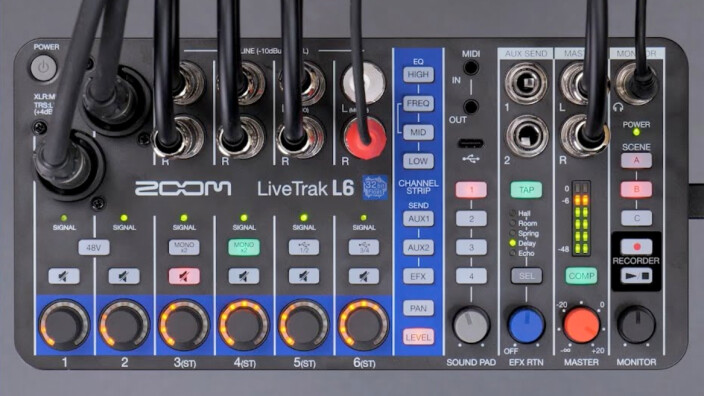 Zoom dévoile le LiveTrak L-6