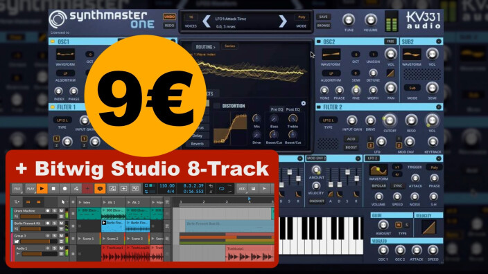 SynthMaster One à 9 € avec Bitwig 8-Track offert