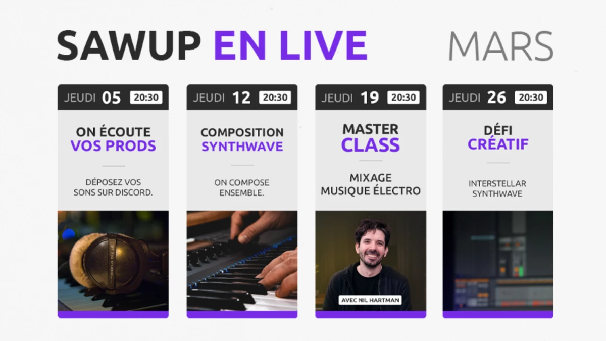 SawUp en live : le programme de mars