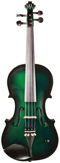 Metallic Green Burst Vibrato Acoustic-Electric Violin