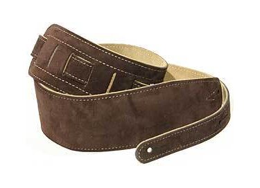 Harley Benton Brown Suede Leather Guitar Strap