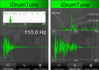 iDrumTune, accordeur de batterie sur iOS