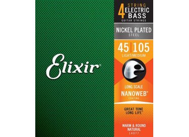 Elixir Strings Nanoweb Coating Nickel Plated Steel Bass 4-String