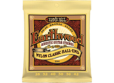 Ernie Ball EarthWood 80/20 Bronze Nylon Classic Ball-End