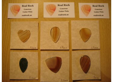 Real Rock Agate Guitar Pick