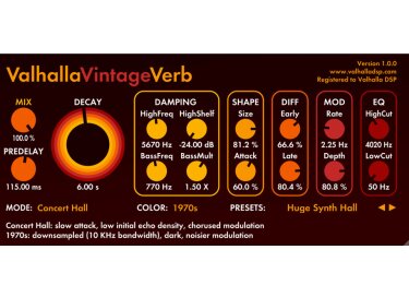 Valhalla DSP ValhallaVintageVerb
