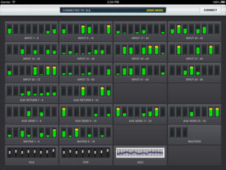 Appli Midas Mixtender 2 sur iPad