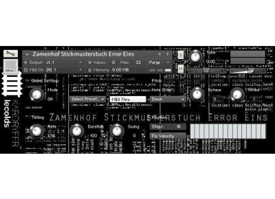 Karoryfer Zamenhof Stickmusterstuch Error Eins