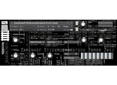 Karoryfer Zamenhof Stickmusterstuch Error Zwei