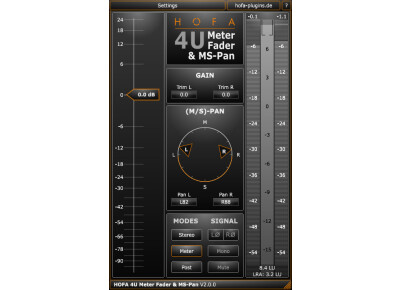 HOFA 4U Meter, Fader & MS-Pan 2