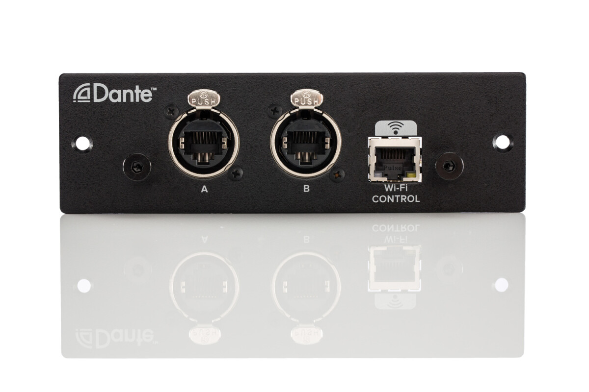 A Dante card for the Mackie DL32R mixer