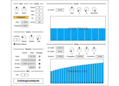 Ryukau / Uhhyou CollidingCombSynth