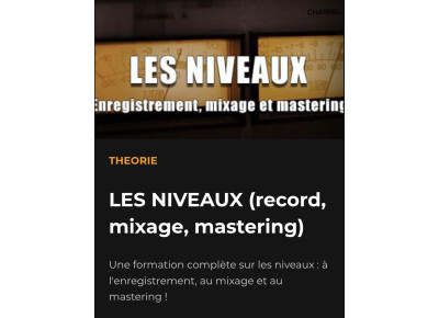 Les tutos d'Anto Formation sur les niveaux