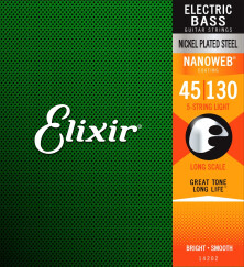 Elixir Strings Nanoweb Coating Nickel Plated Steel Bass 5-String